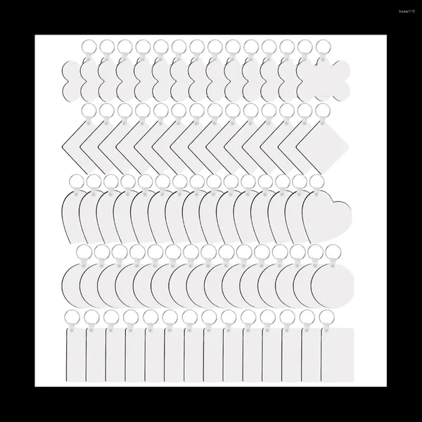 Schlüsselanhänger 75 Stück Sublimations-Schlüsselanhängerrohlinge Bulk MDF Doppelseitige Wärmeübertragungsplatte für Heimwerker und Handwerk