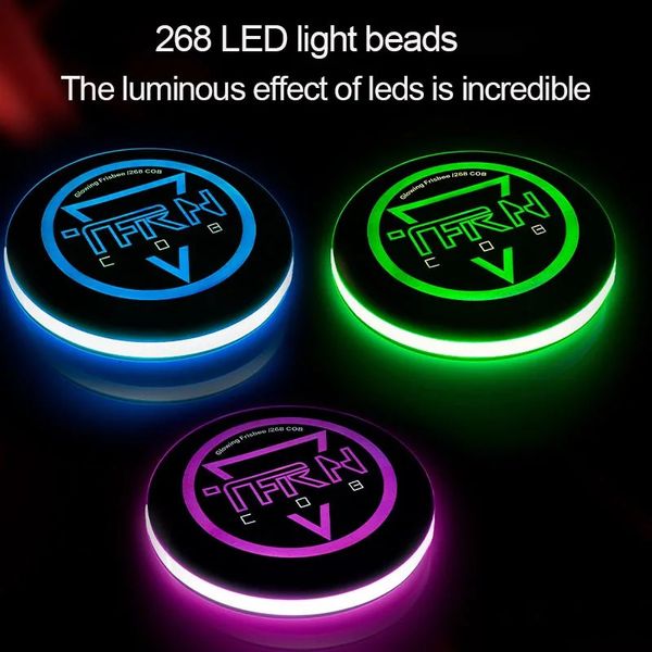 Led luminoso disco voador ao ar livre praia esportes disco voador circular noite esportes tira fonte de luz brinquedo extremo 240122