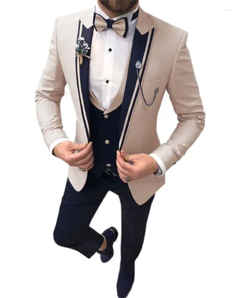 Herrenanzüge Hochzeit Bräutigam Männer Slim Fit Kostüm Homme Anzug 3 Stücke Jacke Hose Weste Terno Masculino Smoking Prom Blazer Für Mann