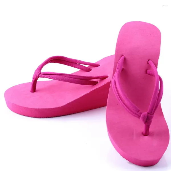 Slippers Summer Casual EVA Platform Woman Bath Wedge Beach Flip Flops High Heel Soft For Women Black Ladies Shoes