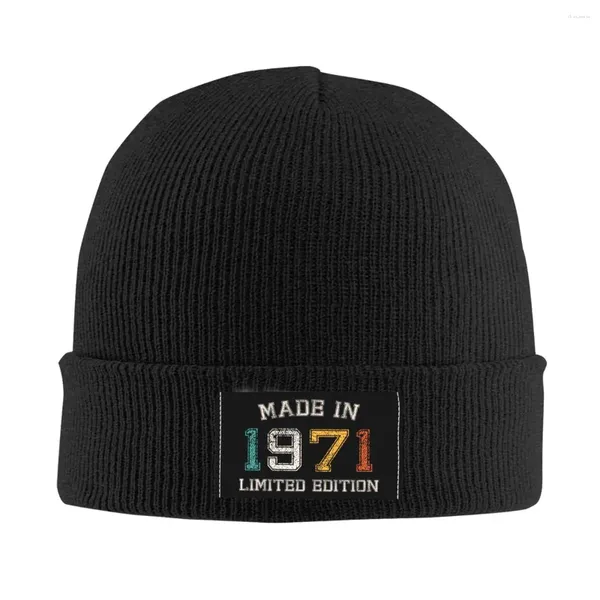 Berretti nel 1971 Cappello a cuffia Lavorato a maglia Uomo Donna Fresco Unisex Adulto 51esimo Compleanno 51 Anni Regalo Inverno Caldo Skullies Berretti Berretti