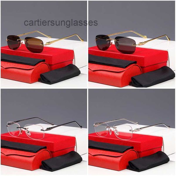 Designer óculos de sol óculos assinatura cheetah clássico retângulo série de metal vívido e inteligente negócios casuais homens mulheres quadro óptico ct0061o lente