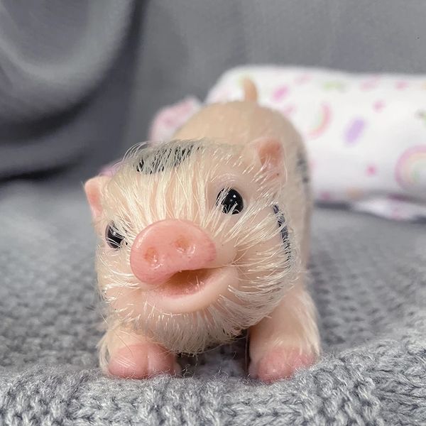 5 pollici Smile Face Reborn Pig Doll Molto morbido silicone pieno giocattolo maialino corpo può essere bagno collezione per bambini regalo 240129