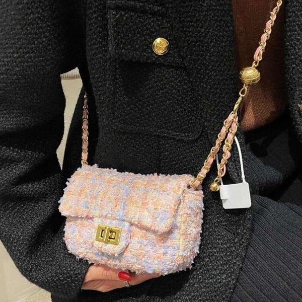 Herbst Winter Neue Beliebte Frauen Woolen Duftenden Mini Modische Baumwolle und Leinen Umhängetasche Kleine Nette Schulter Tasche Fabrik direkt verkäufe