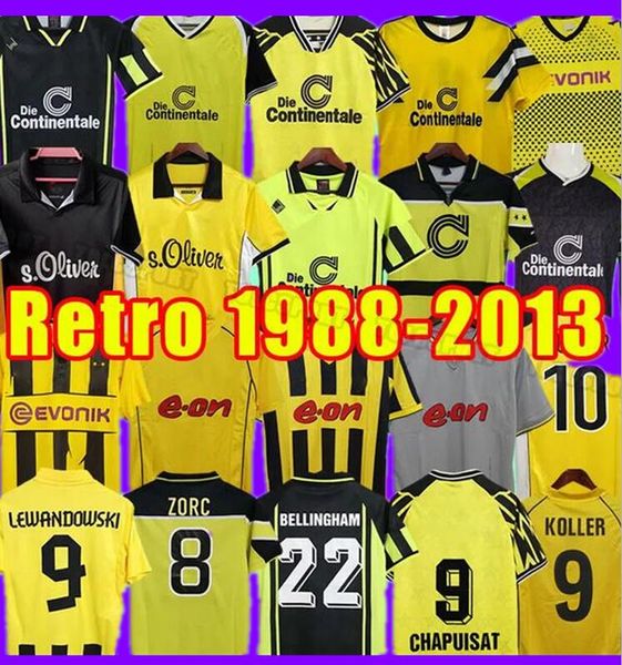 Dortmund Retro Occer Jerseys HERRLICH M.gotze Moller 1988 1989 1994 1995 1996 1997 1998 2000 2001 2011 2012 2013 Lewandowski Camisa de futebol Borussia Moller
