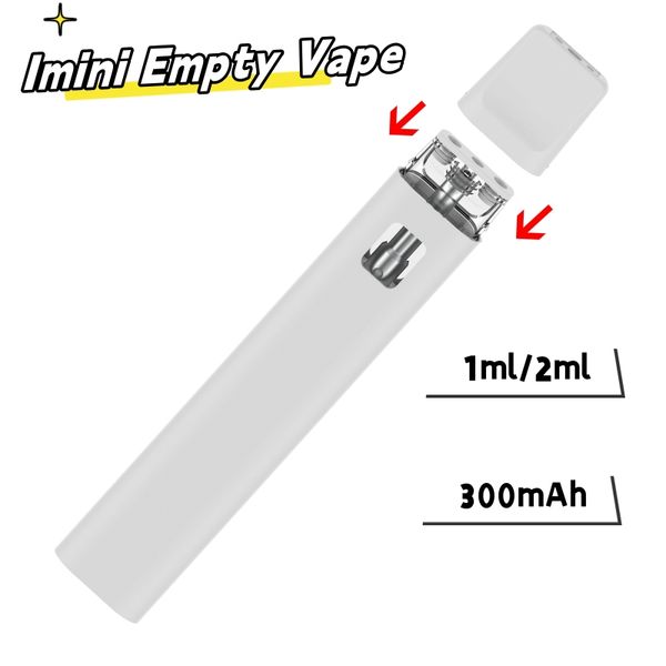 IMINI 1ML Disponível Vape Pen Recarregável E Cigarros 280mAh Bateria de Vaporizador vazio Caixa de cartucho Bobina de cerâmica 1ml 2ml Vaporizador de óleo espesso vazio