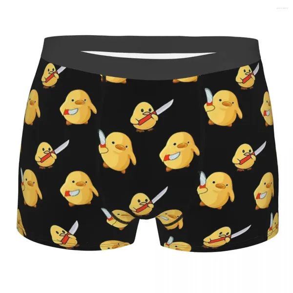 Cuecas pato com faca você homem boxer briefs amarelo altamente respirável qualidade superior impressão shorts presentes de aniversário