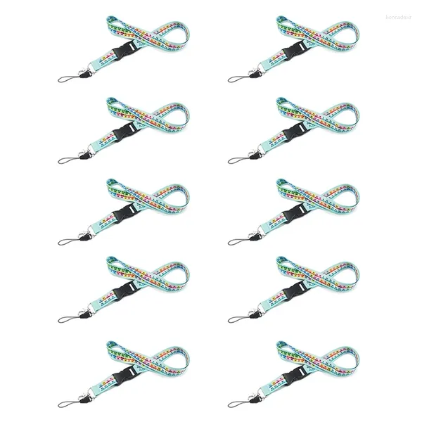 Schlüsselanhänger 10 x abnehmbare Lanyard-Telefon-Schlüsselanhänger für Ausweise mit Schnellverschluss-Schnallen, Mädchen, Blau