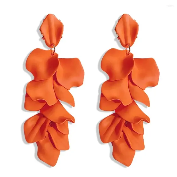 Baumelnde Ohrringe 2024, langes Acryl-Rosenblatt, übertriebener Blumentropfen, Statement-Blumenquaste für Frauen und Mädchen