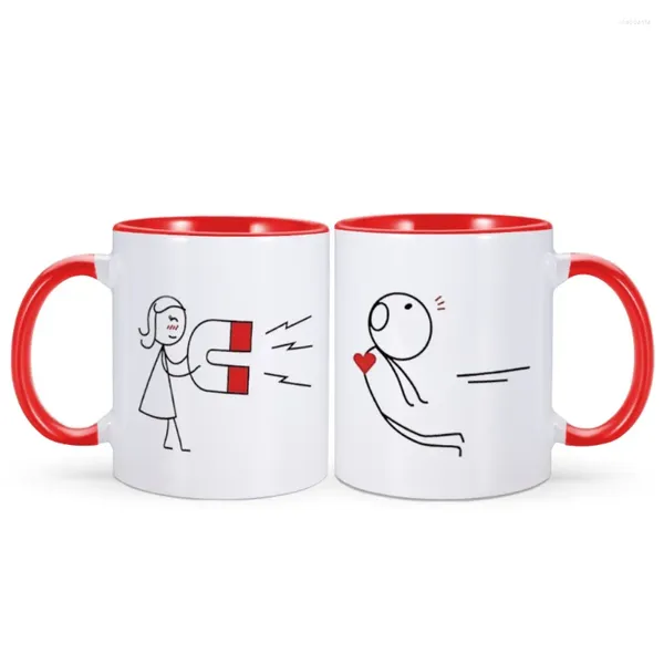 Canecas 2 pcs combinando caneca de chá de café engraçado casal copo de água perfeito dia dos namorados aniversário presente de casamento para namorado namorada