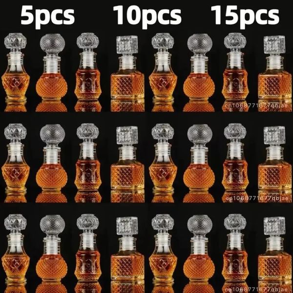 5 10 15 pezzi bottiglia di liquore whisky 50 ml dispenser di vetro carino mini alcol regalo per gli ospiti decanter di nozze vaso di vino S barattoli bar set 240118