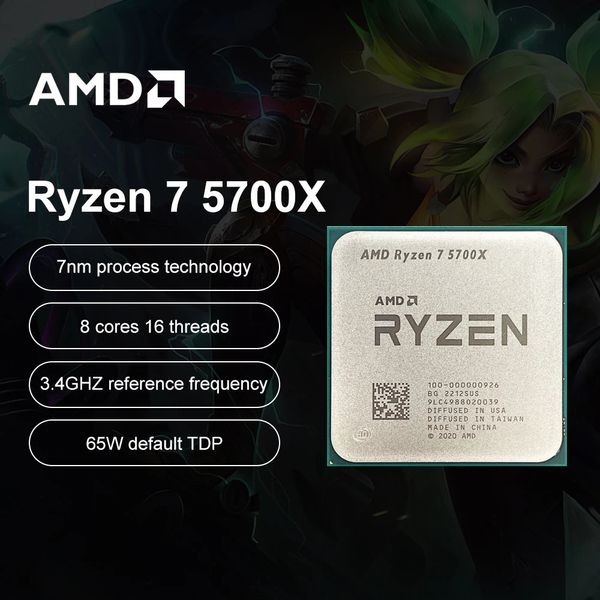 Processore CPU Ryzen 7 5700X R7 34GHz 8 Core 16 thread 7NM L332M 100000000926 AM4 per scheda madre da gioco B550M 240123