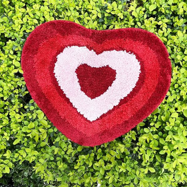 Креативный напольный ковер в форме сердца с любовью, украшение для дома, красный коврик в форме сердца, свадебный ковер 240131