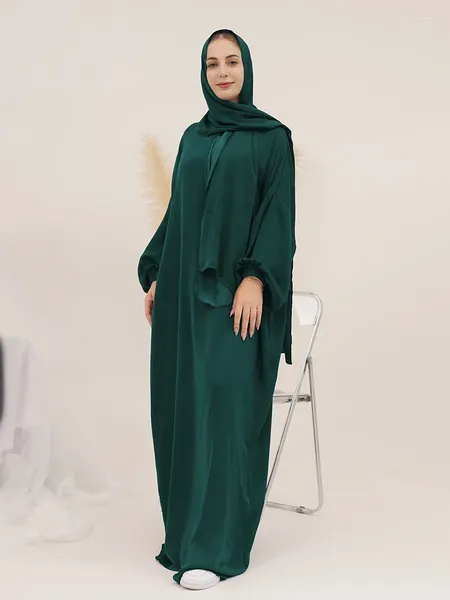 Этническая одежда Джилбаб для женщин Молитвенная Абая с прикрепленным шарфом Исламский Рамадан Мусульманские Абаи Интегрированная вуаль Хиджаб Платье Дубай Турция