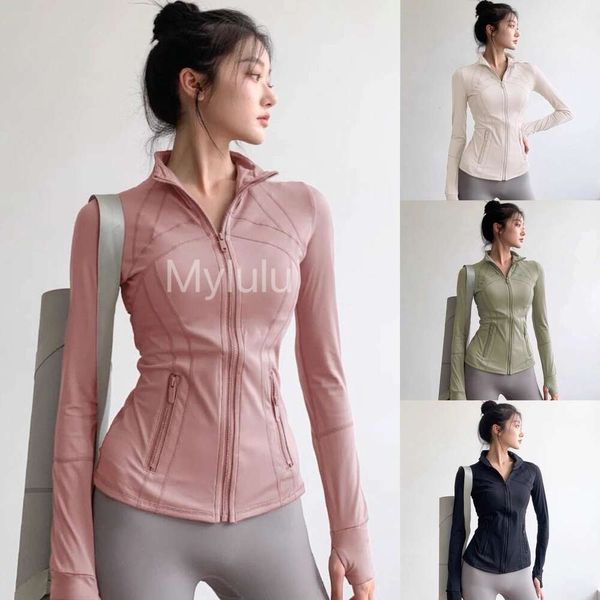 Giacca da yoga da donna Cappotto sportivo da allenamento definito da donna Giacca da fitness Sport Abbigliamento sportivo ad asciugatura rapida Top Felpa con cerniera solida Abbigliamento sportivo