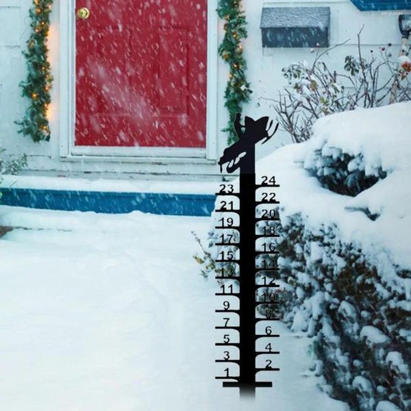 Decorações de jardim estaca de medição ferramenta de medição de queda de neve para ao ar livre ferro medidor de neve metal mão vara snowmobile