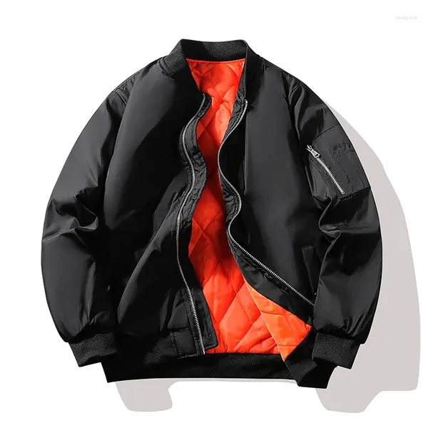 Мужские куртки, Мужская куртка-пилот, тактическая военная оранжевая подкладка-бомбер, весенне-осенняя модная бейсбольная куртка