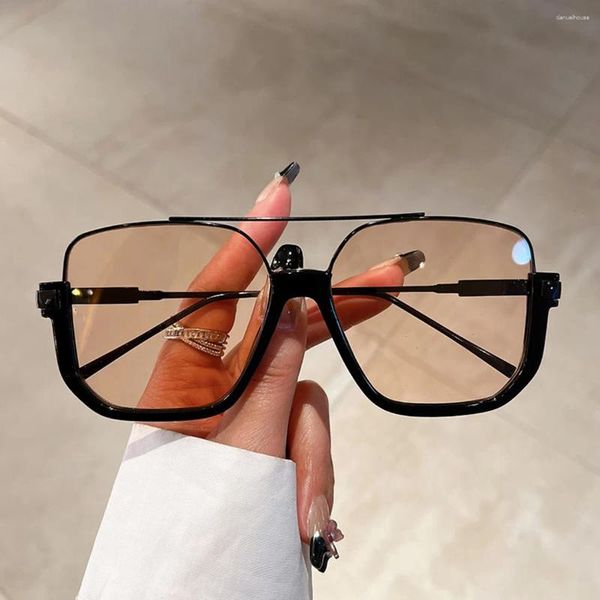Sonnenbrille 2024 Mode Koreanische Übergroße Männer Frauen Square Shades Brillen Trendy Marke Design UV400 Sonnenbrille