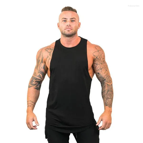 Regatas masculinas Muscleguys Roupas de marca Gym Stringer Top Homens Musculação e Fitness Mens Singlets Treino Camisas sem mangas