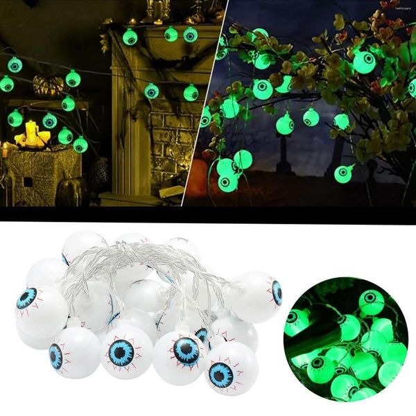 Stringhe Luci colorate a LED Stringa di luce di Halloween Scatola batteria Occhio decorativo fuori Natale con clip