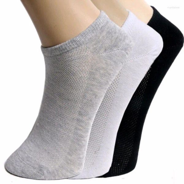 Calzini da donna 20 pz 10 paia Uomo Donna Lady Girl Boy Cotone Netto Breve Estate Calcetines Mujer Bianco Nero Grigio Caviglia Foro Traspirante