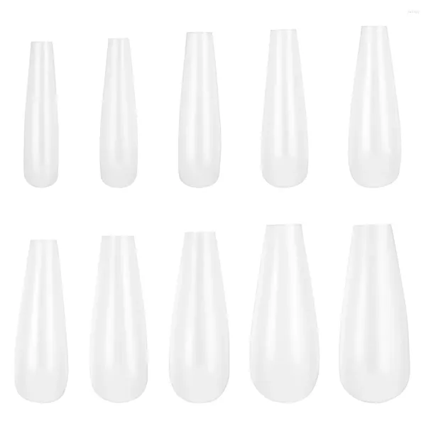 Falsas unhas 500pcs caixão longo dicas de unhas exibir ferramentas UV para salão de beleza