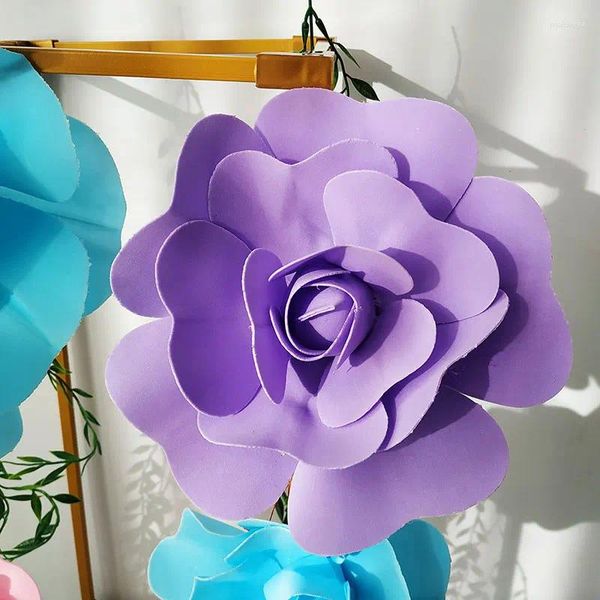 Dekorative Blumen, 1 Stück, große Rose, PE-Schaum, flacher Boden, riesige Wand, Hochzeit, Hintergrund, DIY, Party, Kunstblumen-Dekor, gefälschte Flore-Köpfe