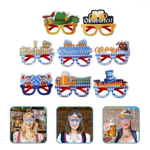 Envoltório de presente 8 pares adereços de baile oktoberfest óculos decorações de festa vestuário decorativo óculos de plástico