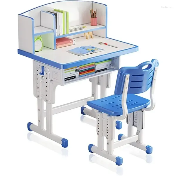 Set di sedie da tavolo per mobili da campeggio Scrivanie per bambini Scrivania ergonomica per bambini regolabile in altezza Postazione di lavoro per computer