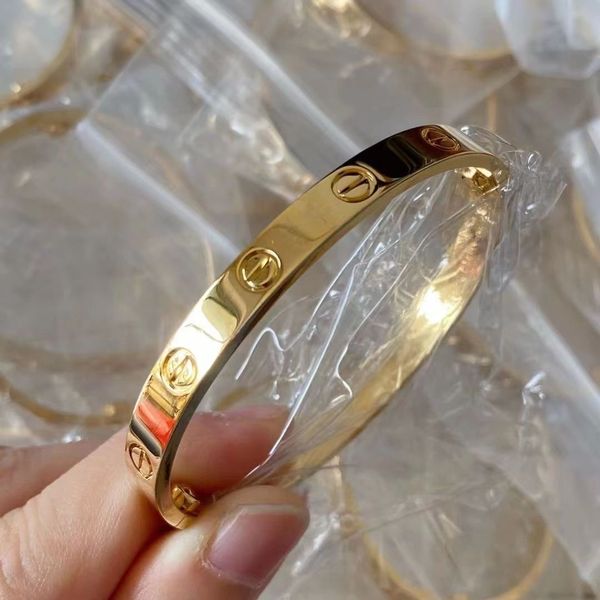 2024 luxo clássico grosso pulseira de ouro designer pulseira com diamante feminino top notch em forma de v ouro 18k pulseira de prata aberta jóias de casamento boxq7