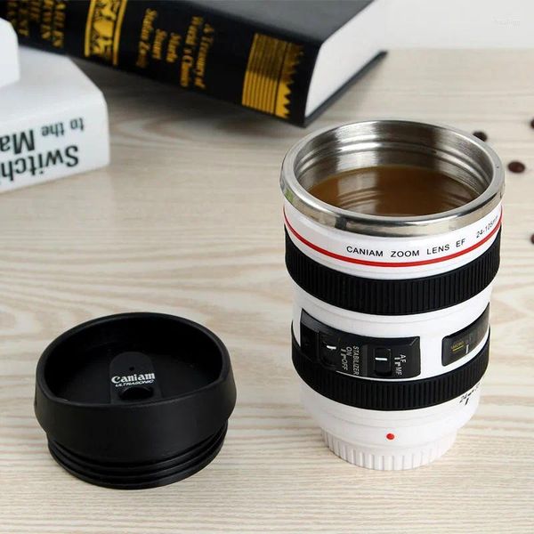 Su Şişeleri Paslanmaz Çelik SLR Kamera EF24-105mm Kahve Lens Kupa 1: 1 Ölçek Caniam Yaratıcı Hediye