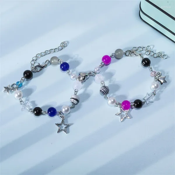 Charm Armbänder Yeyulin 2 teile/satz Paar Armreif Gitarre Stern Acryl Perlen Bracelert Armband Einstellbare Schmuck Geschenke