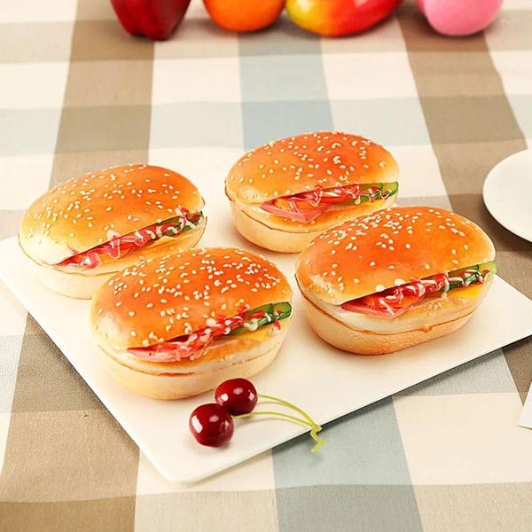 Dekoratif Çiçekler Simülasyon Hamburger sahte ekmek modeli yemekler sahne tatlı dükkanı diy pencere ekranı pografi mutfak