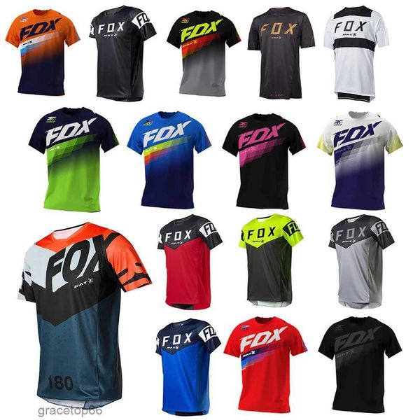 Erkek Tişörtler Erkek Yarasa Fox Yokuşta Forma Dağ Bisiklet Gömlekleri Offroad DH Motosiklet Jersey Camiseta Motocross T-Shirt Yarışı MTB G9MT