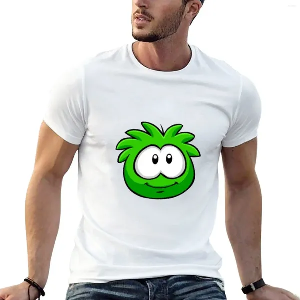 Erkek tank üstleri yeşil puffle t-shirt teri gömlek kısa kollu tişört hayvan prin için erkekler Kore moda erkekler komik t