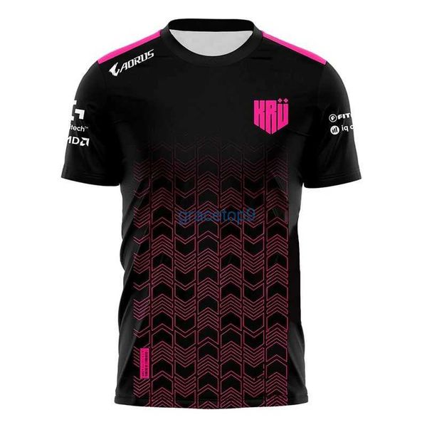 Erkek Tişörtler Kru 2024 ESPORTS Takımı Erkek Jersey Yaz Spor Kısa Kollu T-Shirts Özel Tekdüzen Değer Değerleme Lec Oyun Tee Oyuncu Yarışması Hayranları Top 5CVR