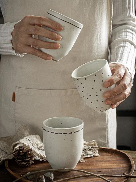 Canecas Handmade Cerâmica Grossa Casa Chá Cerâmica Guiador Japonês Água Potável Cozinha Drinkware Simples Prático