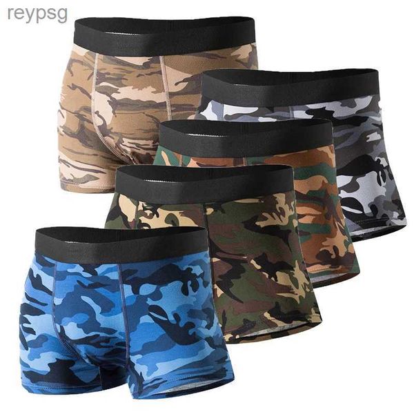 Unterhosen Marke Camouflage Sexy Unterwäsche Männer Militär Herren Baumwolle Boxer Höschen XXXL Grau Boxer Shorts Komfortable Pack mutande Uomo Neue YQ240214