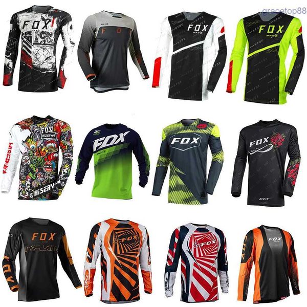 2JZ6 мужские футболки Bat Fox Fox Motocross Jersey с длинным рукавом вниз по горным велосипедам эндуро Camiseta mtb maillot ciclismo hombre