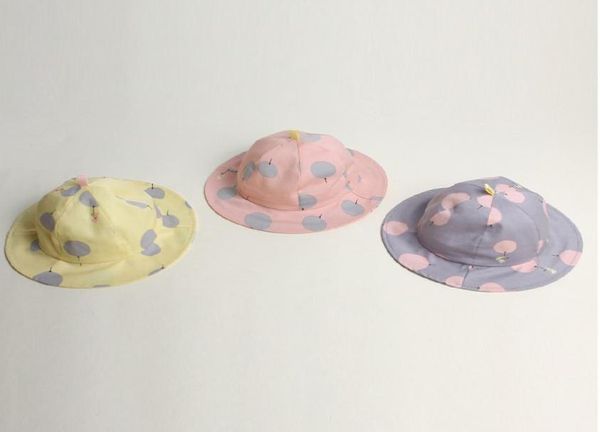 Accessori per capelli Cappello da sole per bambini dolci Cappello a secchiello da spiaggia per bambina a pois estivi8178146