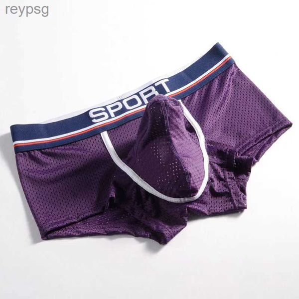 Cuecas de seda de gelo boxer mens cuidados de saúde fisiológicos para menino malha u separação convexa sexy panti homem sexi elefante nariz cueca yq240214