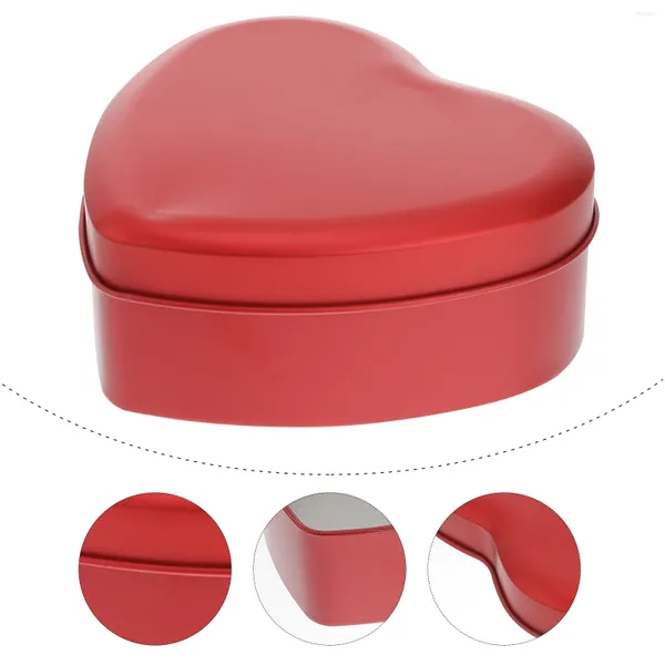 Lagerung Flaschen Rote Herzform Weißblech Box Süße Verpackung Kann Exquisite Bogen Candy Jar Tragbare Geschenk Container Für Hochzeit Party