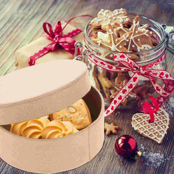 Confezione regalo Scatole rotonde Coperchi Scatola di carta piatta Mache Caramelle artigianali impilabili impilabili assortite