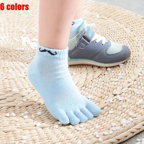 Herrensocken 5 Paar Baby Reine Baumwolle Zehen Kurz Cartoon Bartmuster Solide Schwarz Weiß Blau Lila Socke Kinder Lässige Crew Finger