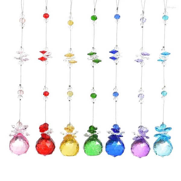 Bahçe Dekorasyonları 7 PCS Kristal Ball Prism Sun Shine Catcher Rainbow Sagacts Maker Pencerler için PRISMS PRISMLER Windows Feng Shui Hediye