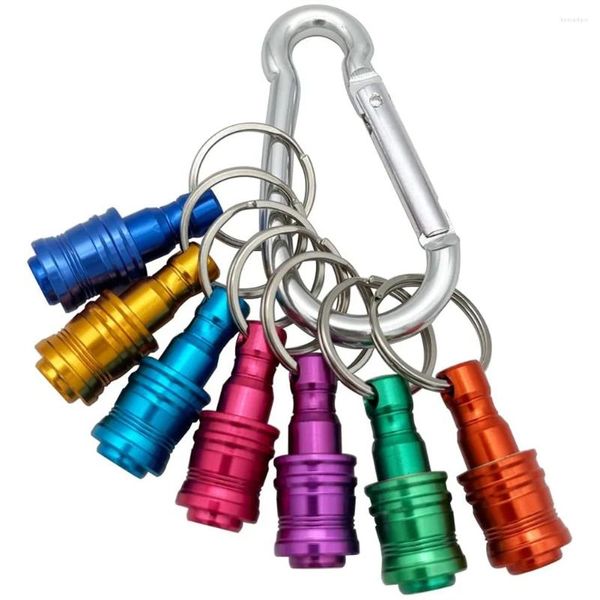 Chaveiros 7pcs 1/4 polegadas Hex Shank Chaveiro Broca Chave de Fenda Titular Liga de Alumínio Chaveiro Parafuso de Liberação Rápida