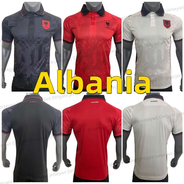 23 24 Албания сборная Узуни мужская футбольная футболка Хис Ленджани Абраши Рамадани Дом в гостях.
