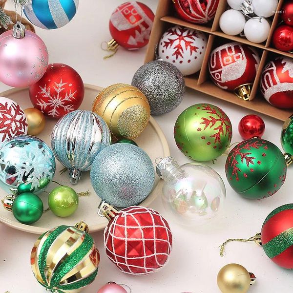 Parti Dekorasyonu 42/44pcs Noel Tree Ball Bauble Oyuncaklar Süslemeleri Noel Yılı Navidad için Süsler Asma Süsler