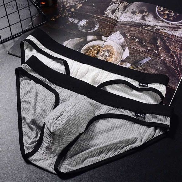 Cuecas novas roupas íntimas sexy para homens tecido rosqueado calcinha biquíni calcinha grande bolsa u levantada cuecas boxers masculinas gtopx man yq240214