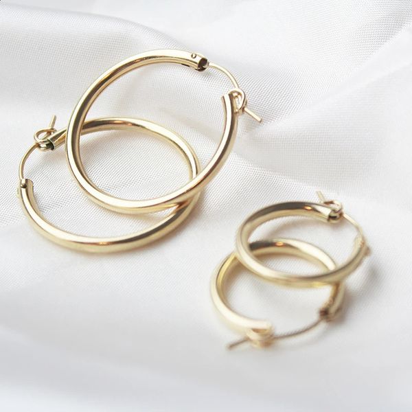 14K Gold gefüllte Creolen Moderner Schmuck Minimalismus Boho Brincos Geschenk Vintage Pendientes Ohrringe Ohrringe für Frauen 240119